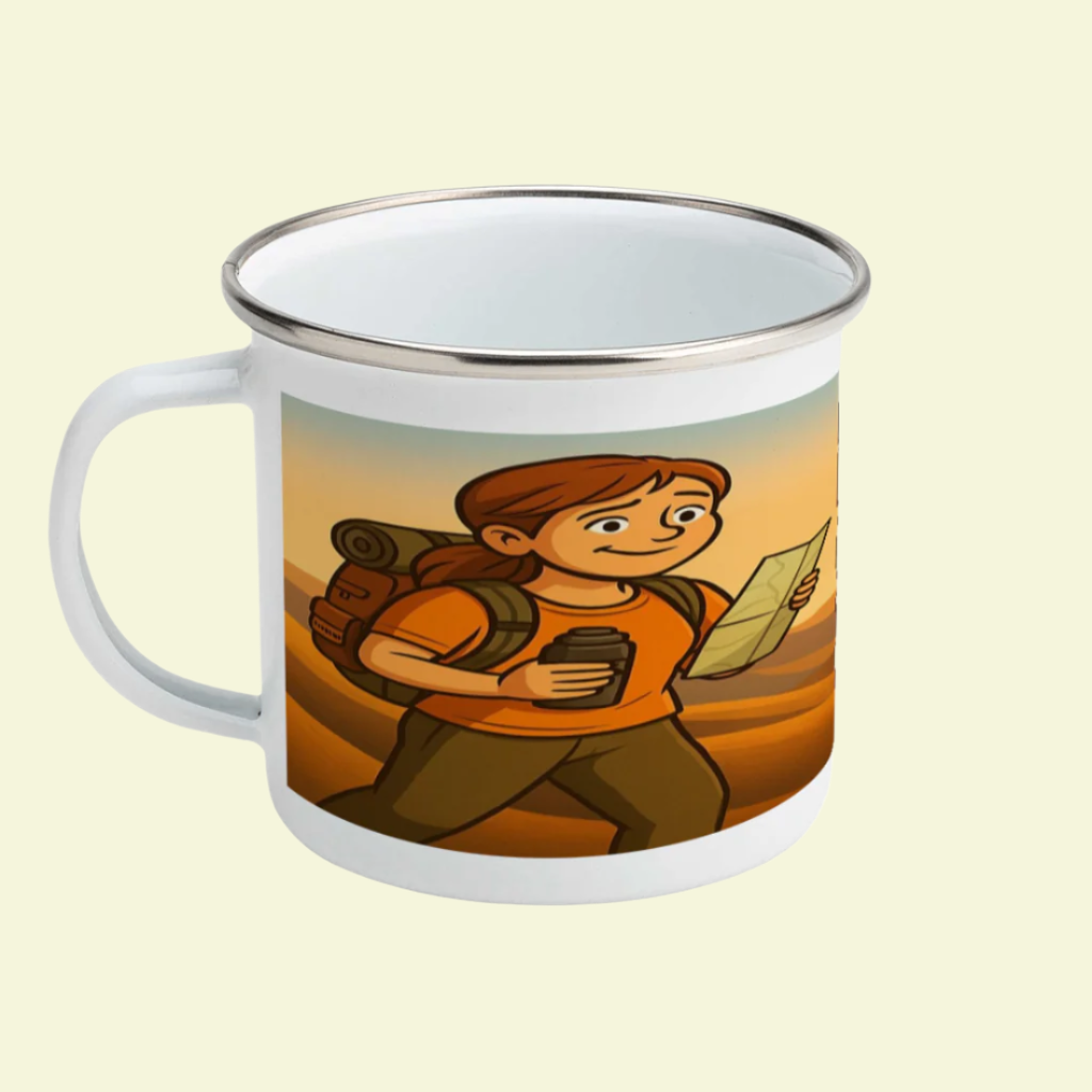 I’d Rather Be Lost With Coffee – 12oz Enamel Camping Mug