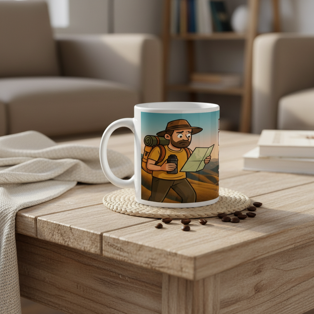 I’d Rather Be Lost With Coffee – 11oz Ceramic Hiking Mug