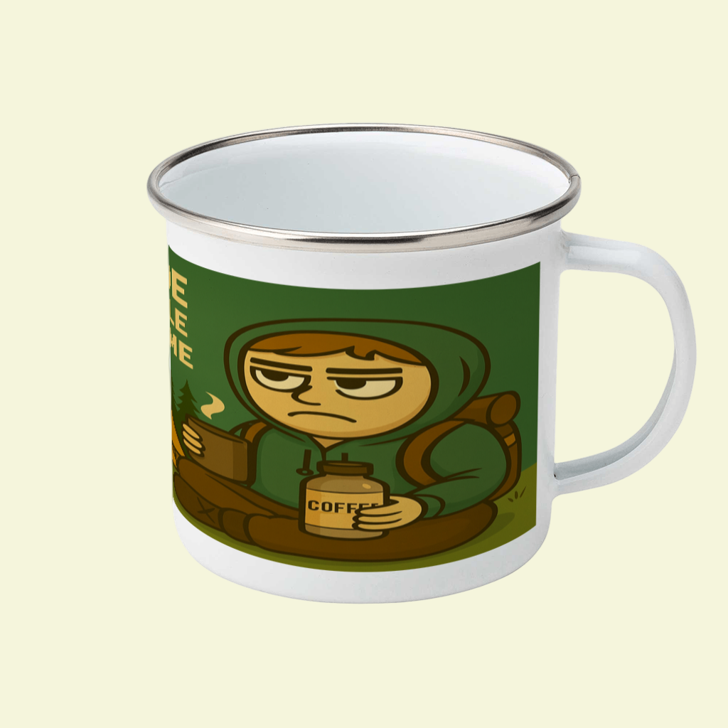 I Go Outside to Avoid People – 12oz Enamel Camping Mug