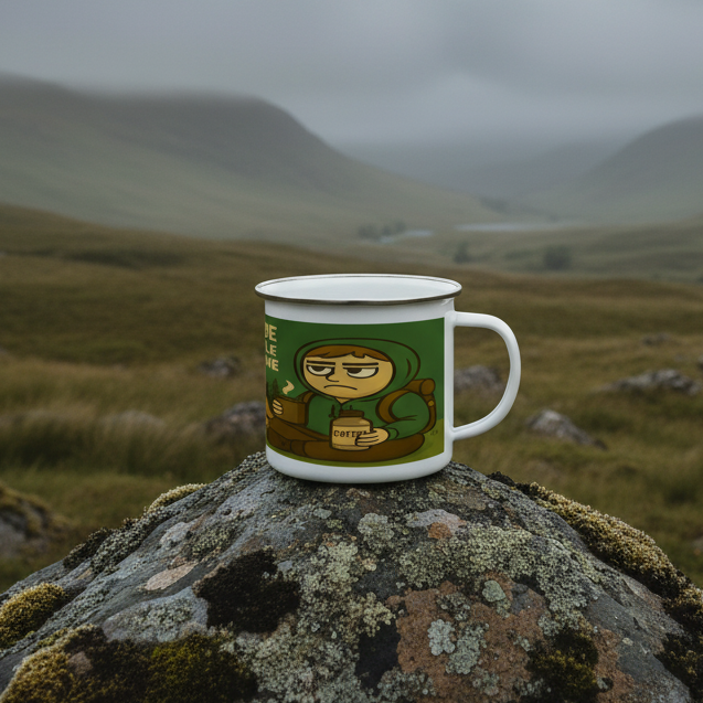 I Go Outside to Avoid People – 12oz Enamel Camping Mug