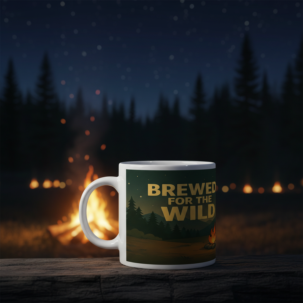 Brewed for the Wild Night – 11oz Ceramic Hiking Mug