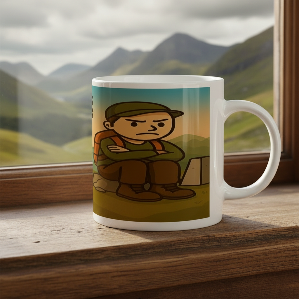 I Climb Mountains Because Punching People Is Frowned Upon – 11oz Ceramic Hiking Mug