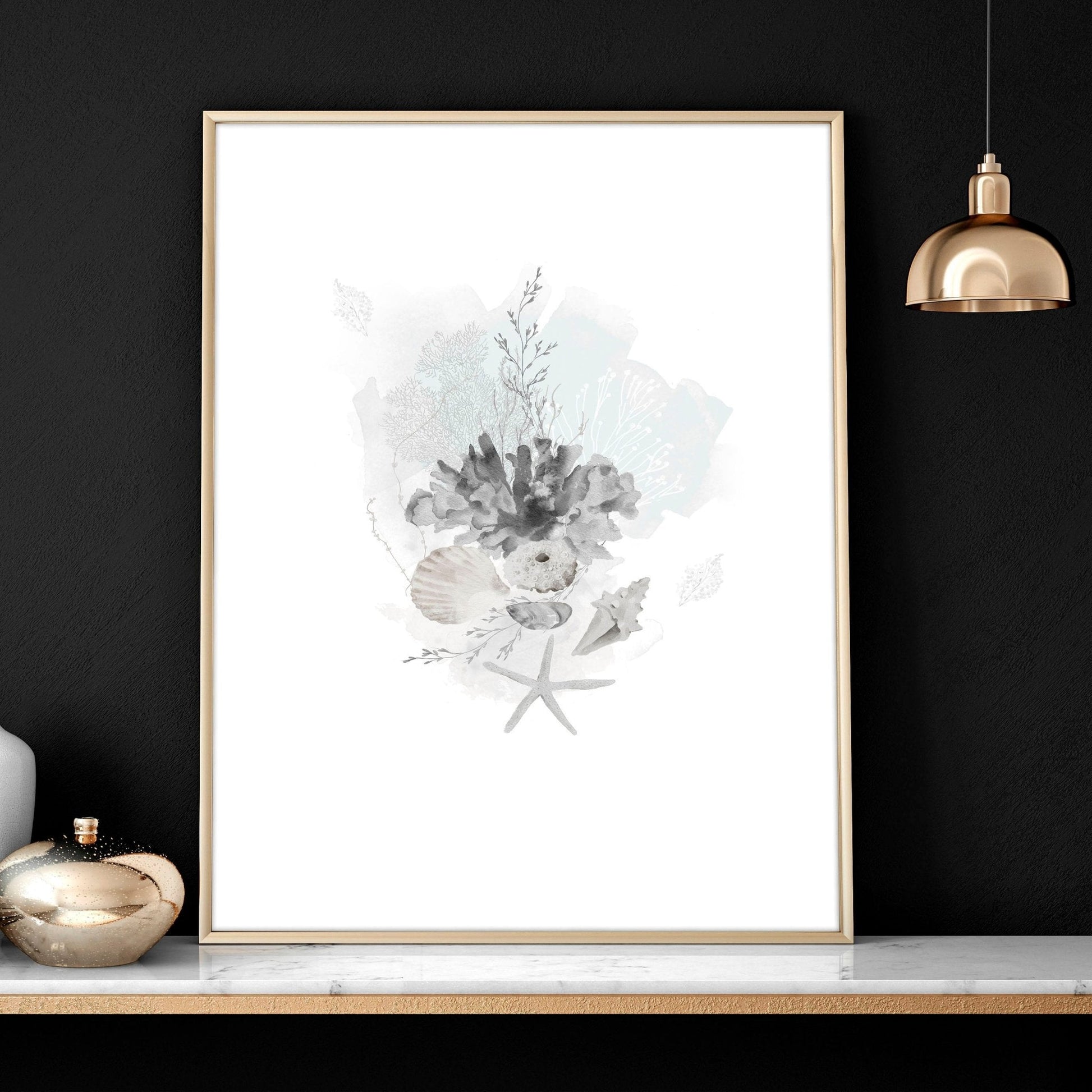 Modern beach house decor | Set of 3 wall art prints