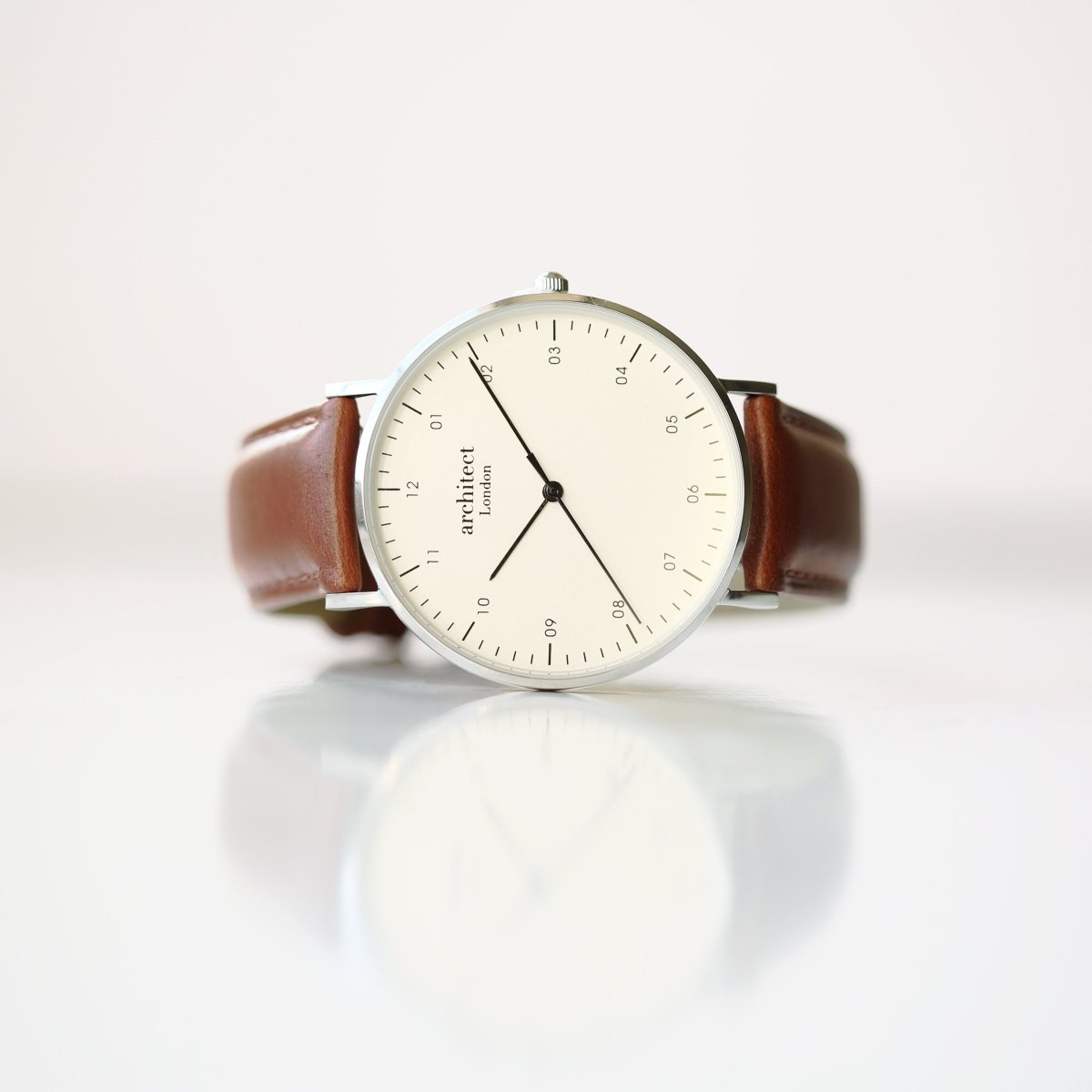 Modern Font Engraving - Men's Architect Zephyr, Walnut Strap