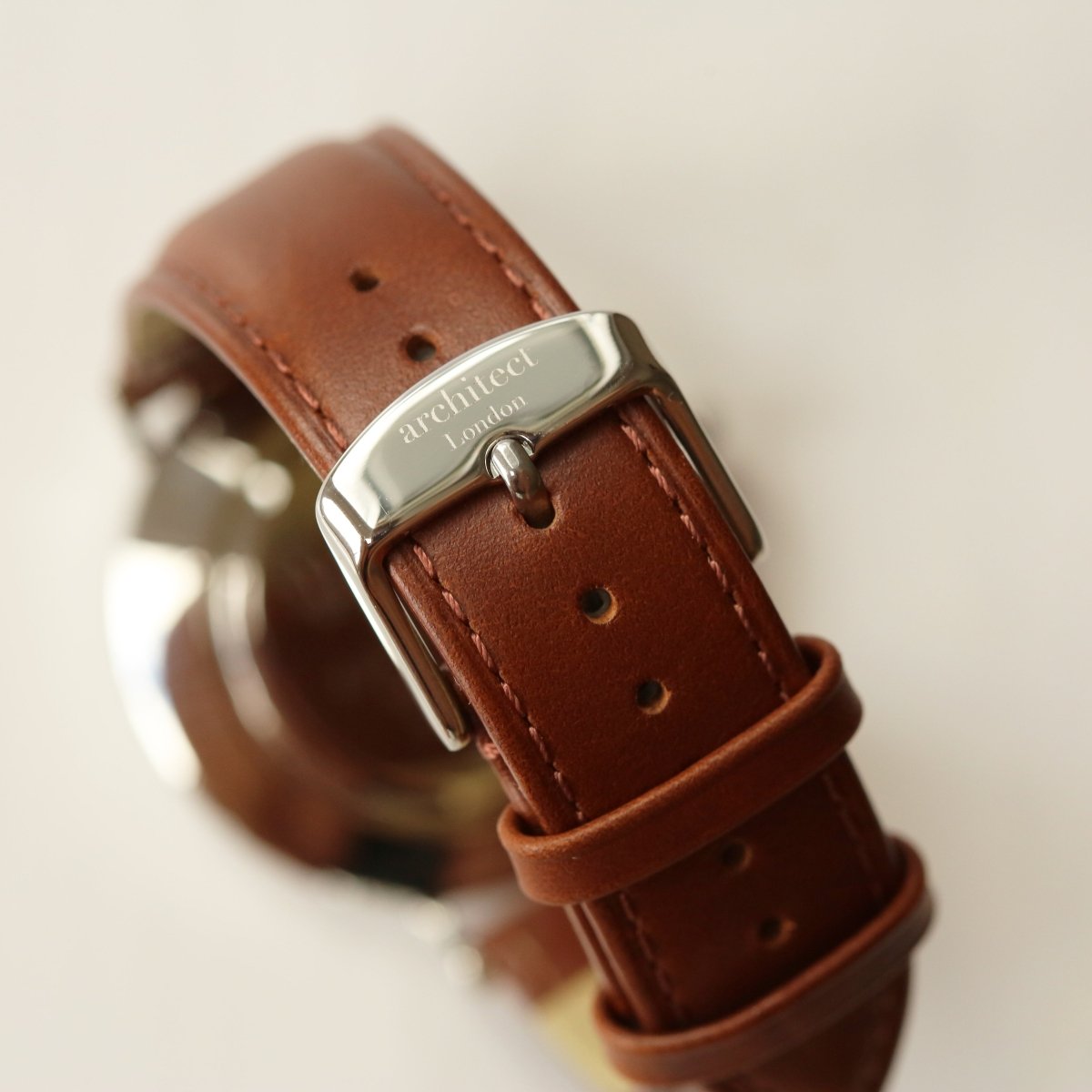Modern Font Engraving - Men's Architect Zephyr, Walnut Strap