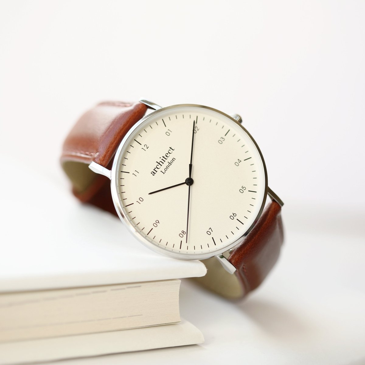 Modern Font Engraving - Men's Architect Zephyr, Walnut Strap