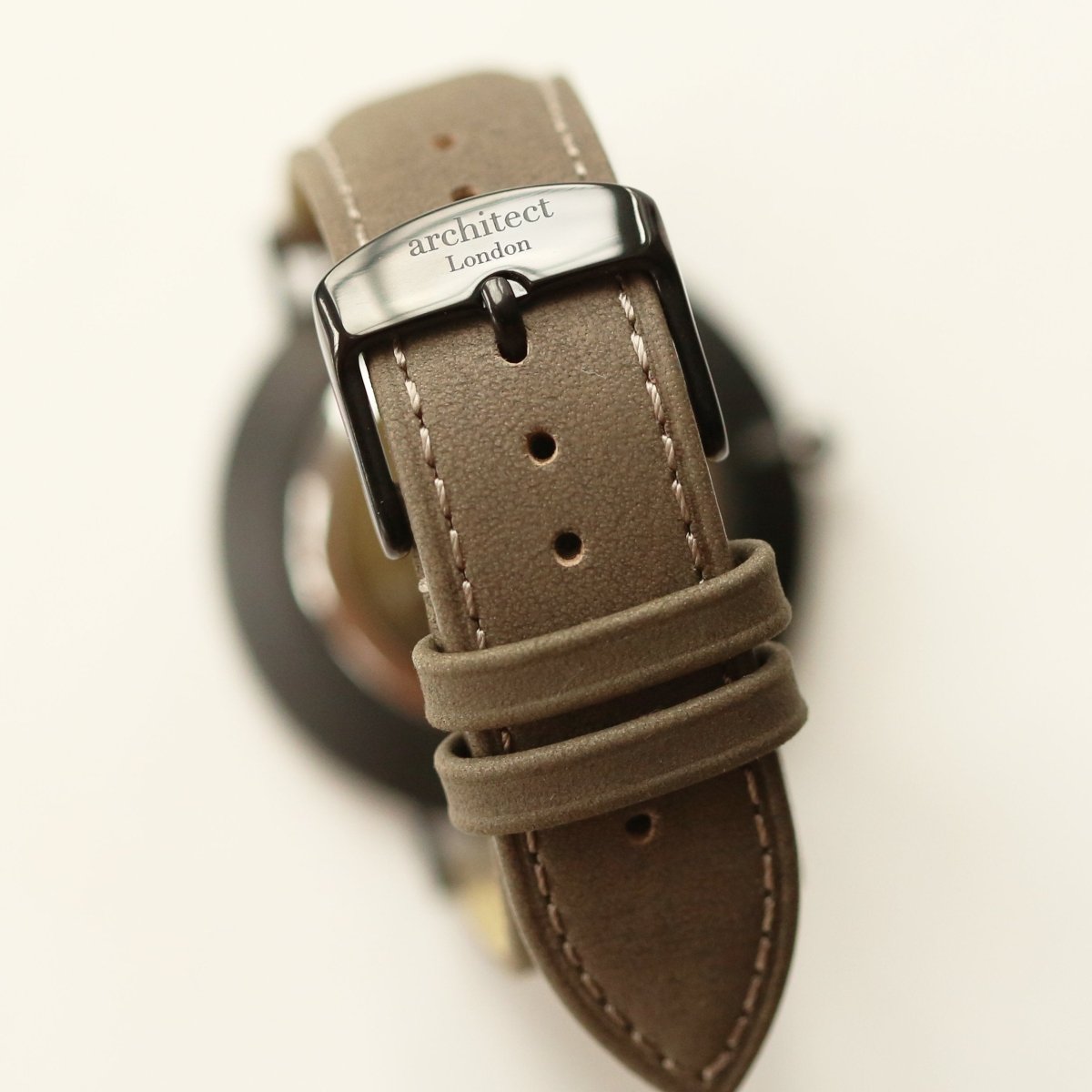 Modern Font Engraving - Men's Minimalist Watch, Urban Grey Strap