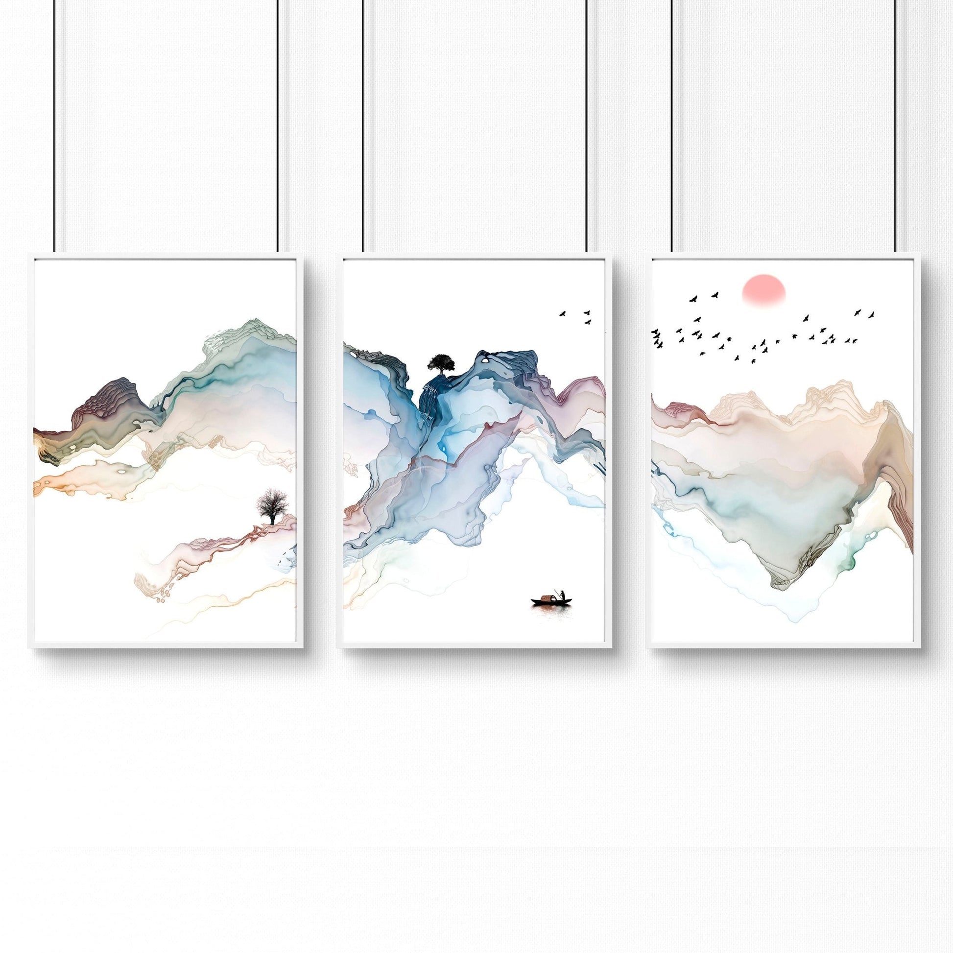 Modern home office ideas | set of 3 wall art prints