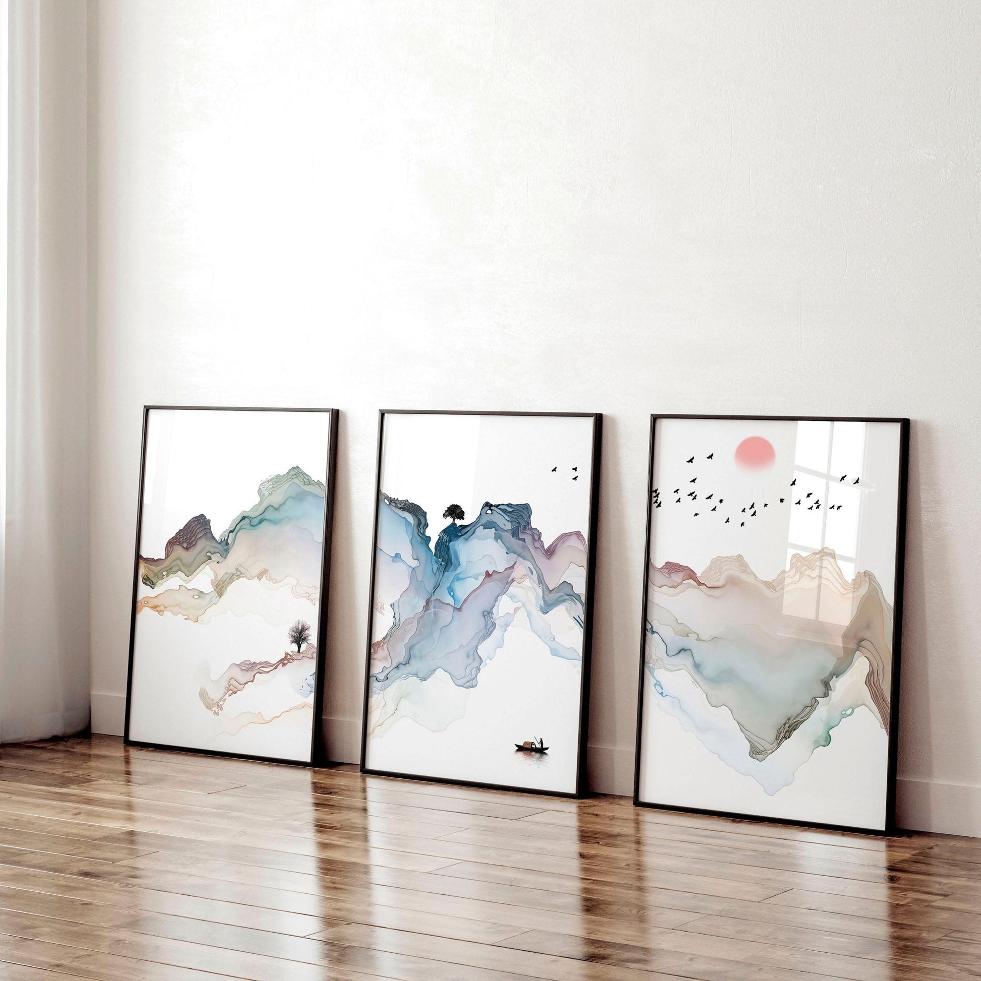 Modern home office ideas | set of 3 wall art prints