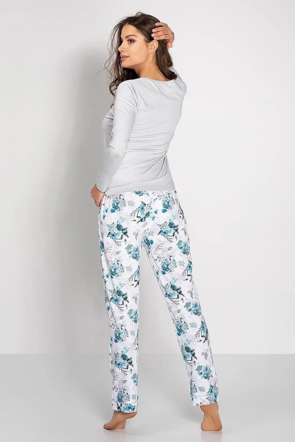 Momenti Per Me long-sleeve blouse and long pants womens pajamas