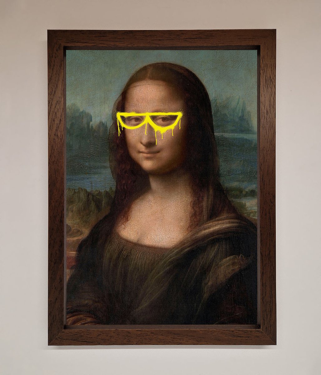 Mona Lisa Glasses Framed Print