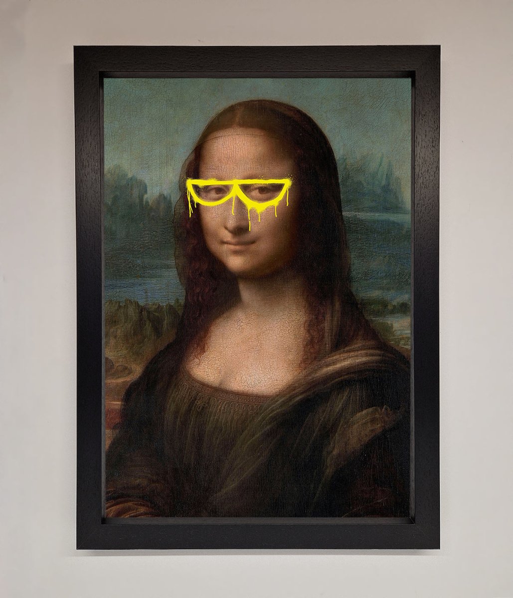 Mona Lisa Glasses Framed Print