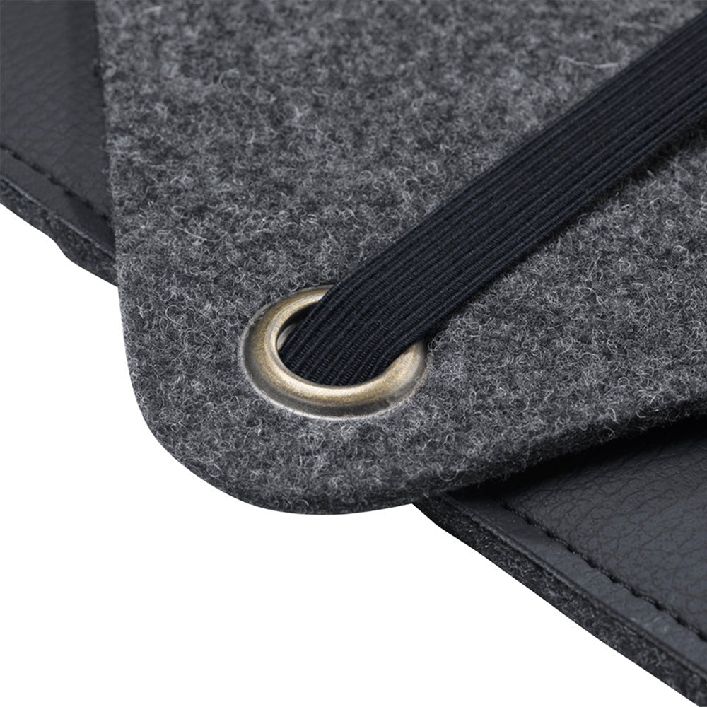 Monogrammed Black Vegan Apple Leather Laptop Sleeve - 15 Inch