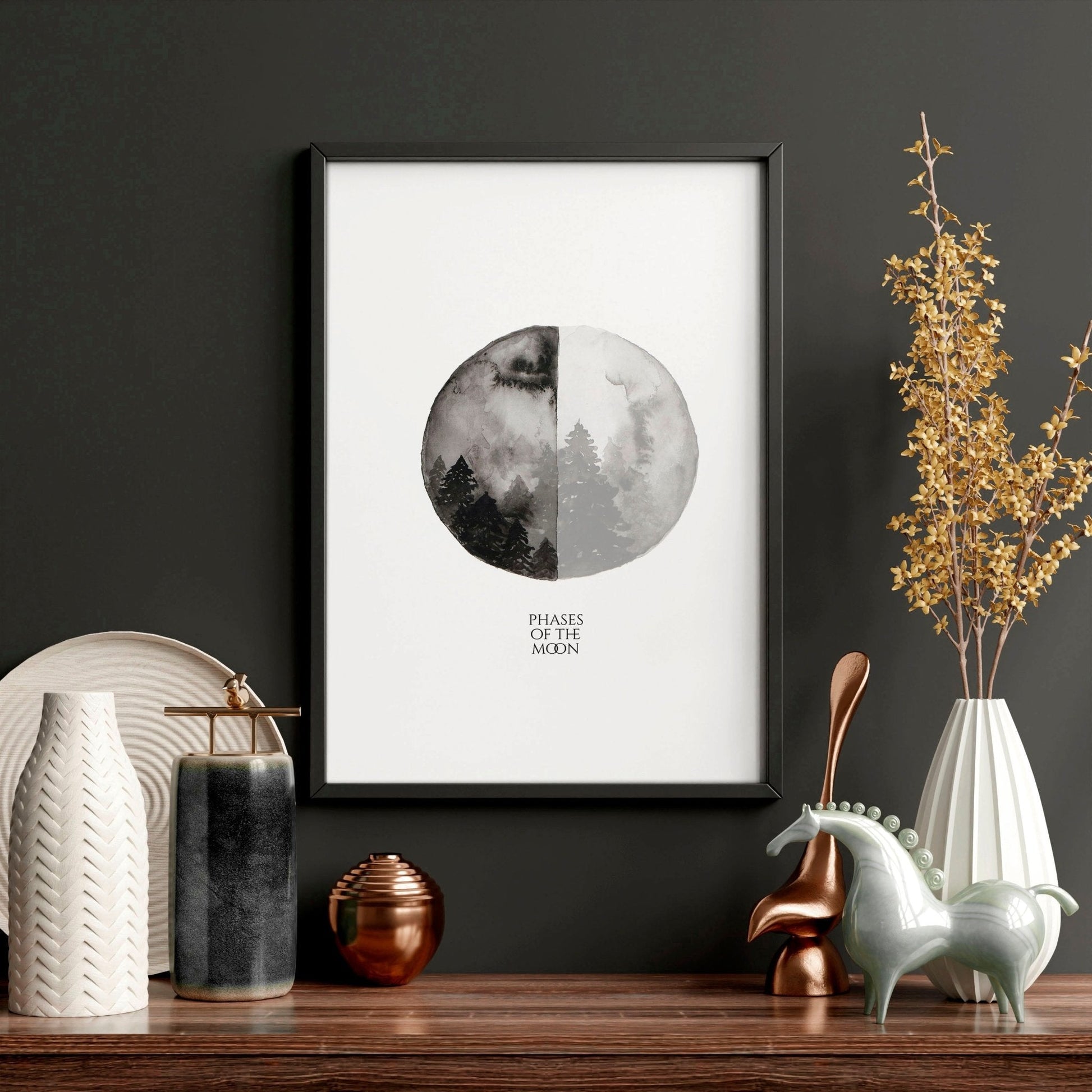 Moon wall art | set of 3 framed wall art prints