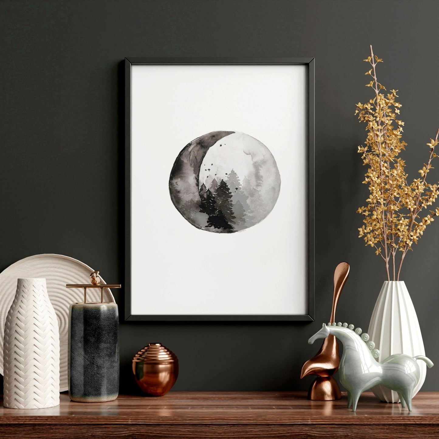 Moon wall art | set of 3 framed wall art prints