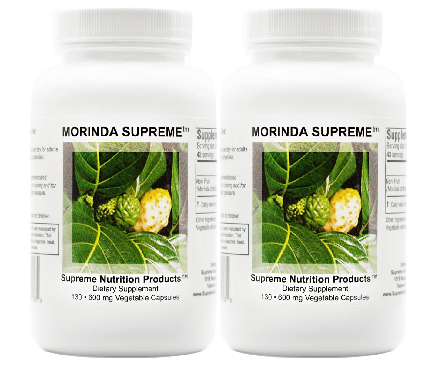 Supreme Nutrition Morinda Supreme Noni Capsules - 130 Count Pack of 2