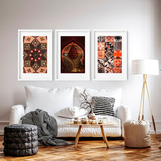 Morocco prints | Set of 3 living room wall art
