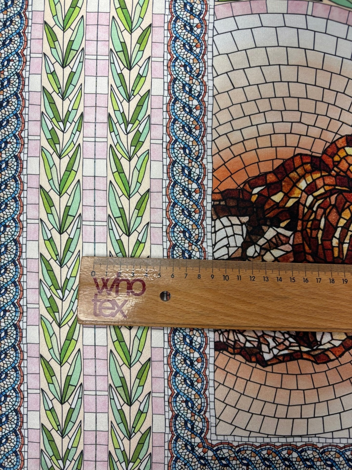 Greek Mosaic Print Fabric By Metre