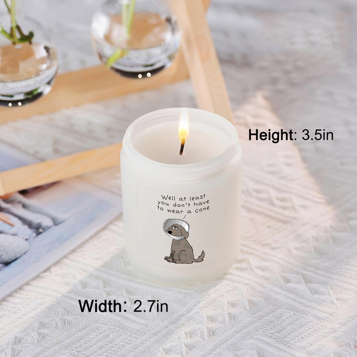 MOTVZC Lavander Scented Candles | Get Well Gifts for Women & Men | Funny Recovery Candle for Dog Lovers