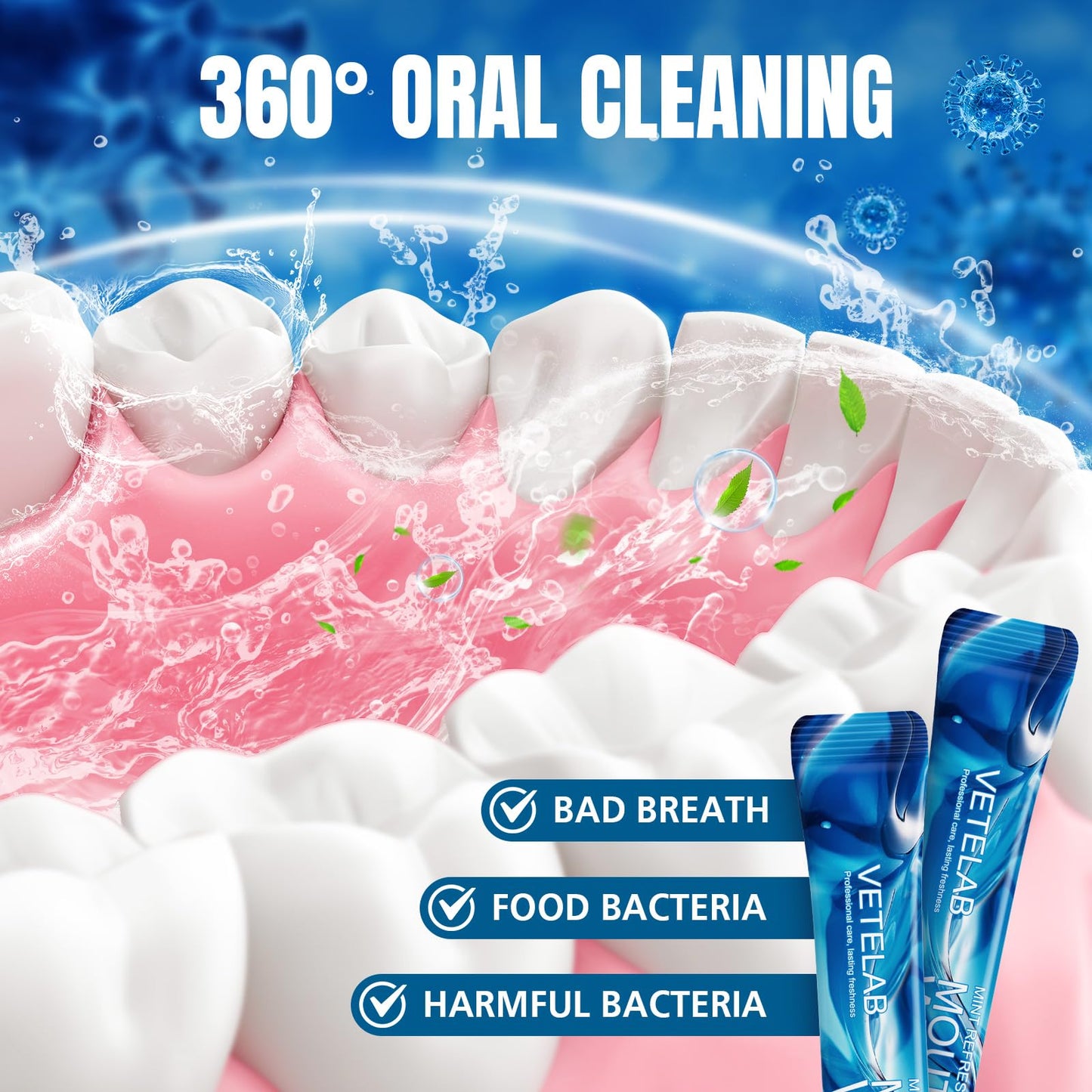 Travel-Size Mouthwash Packets – TSA-Approved Mini Mint, Alcohol & Fluoride-Free (30 Pack)