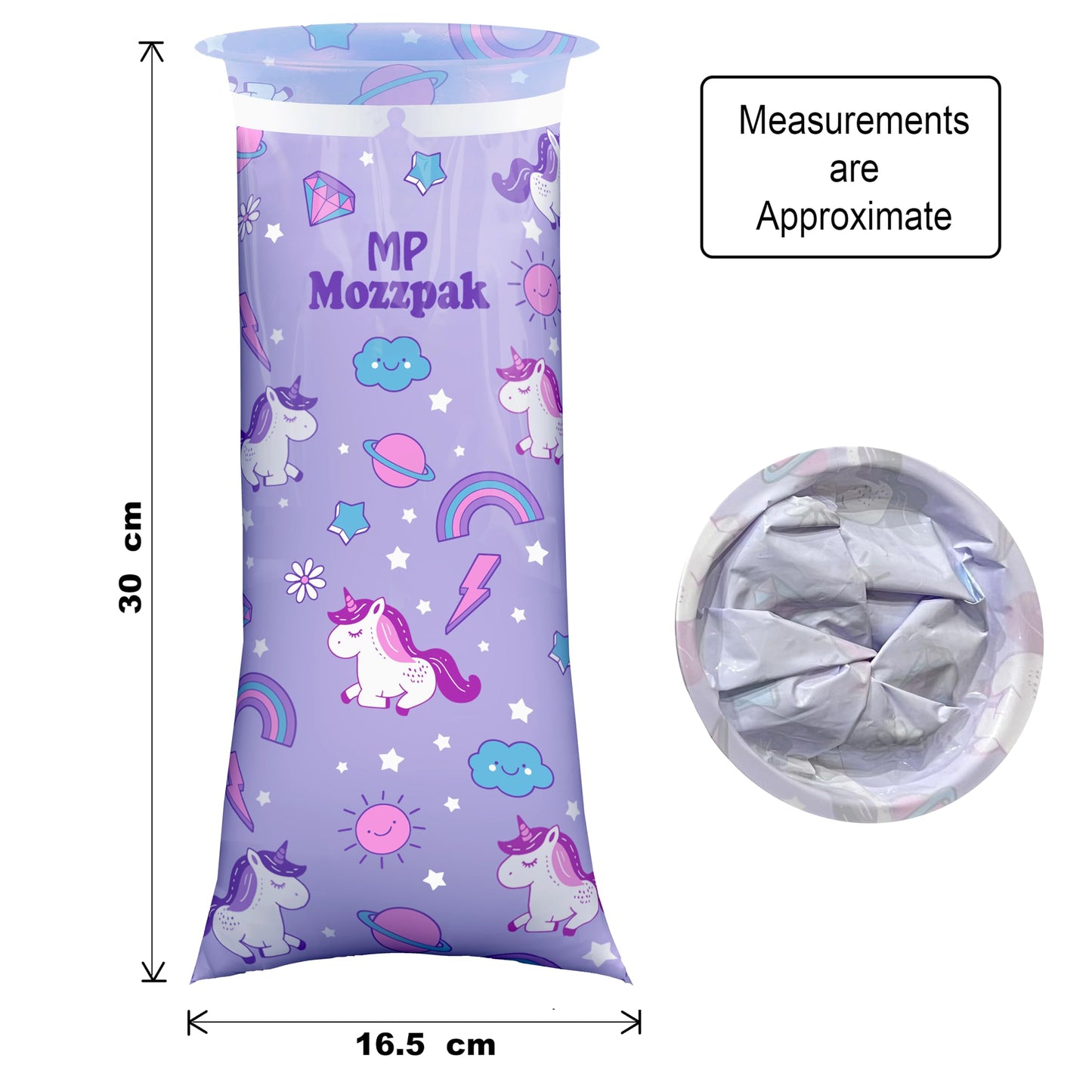 MP MOZZPAK Unicorn Kids Vomit Bags – 15 Pack, Leak-Proof Emesis Bags for Travel