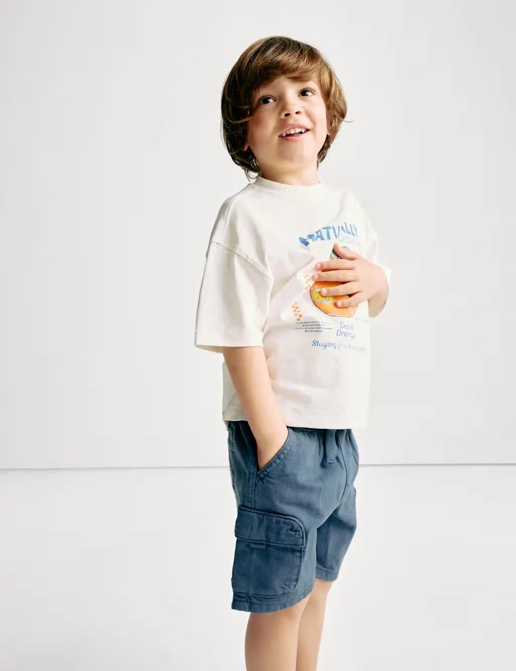 M&S Cotton Rich Cargo Shorts (2-8 Yrs)