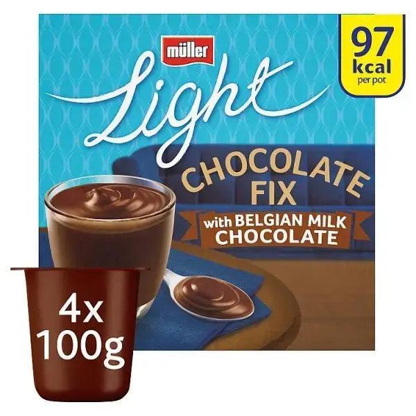 Muller Light Chocolate Fix Milk Chocolate Dessert 4 x 100g (Case of 6)