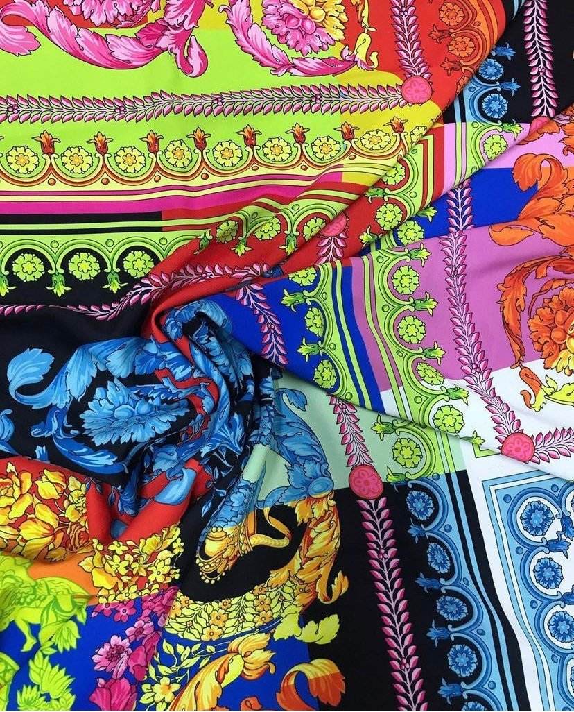 Baroque Pattern Fabric – Available in Satin, Crepe, Spandex & Chiffon | By Metre