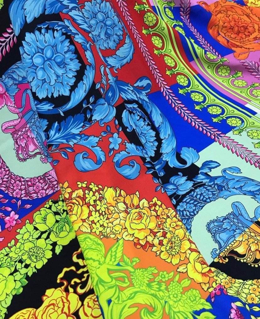 Baroque Pattern Fabric – Available in Satin, Crepe, Spandex & Chiffon | By Metre