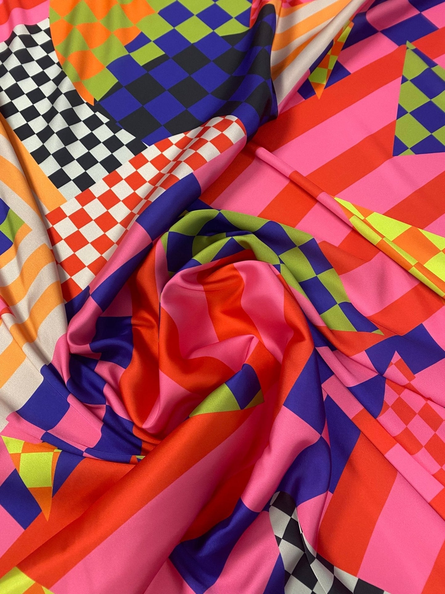 Multicolor Abstract Geometric Fabric Sold by Metre