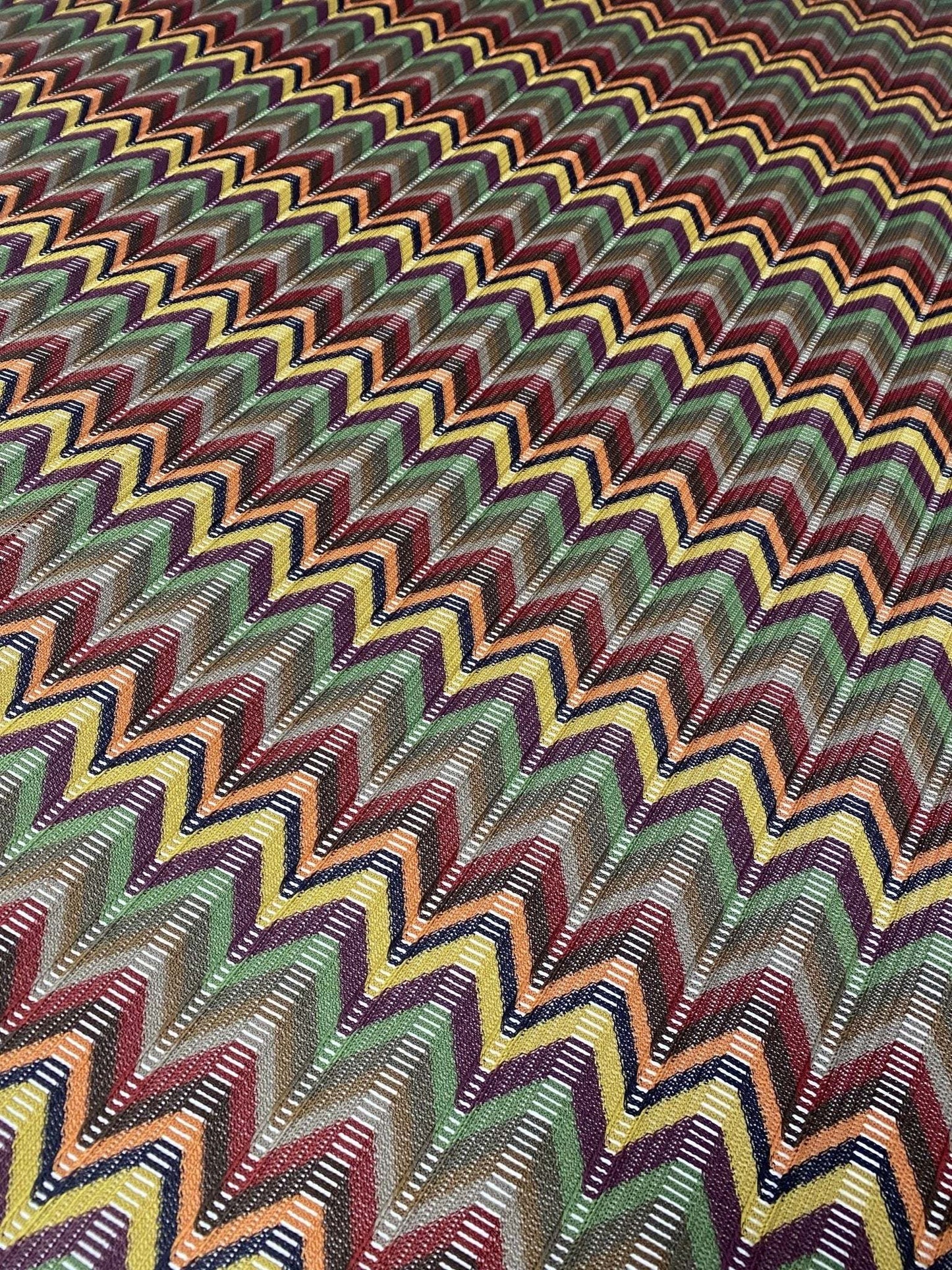 Chevron Pattern Openwork Mesh Knit Fabric by the Metre