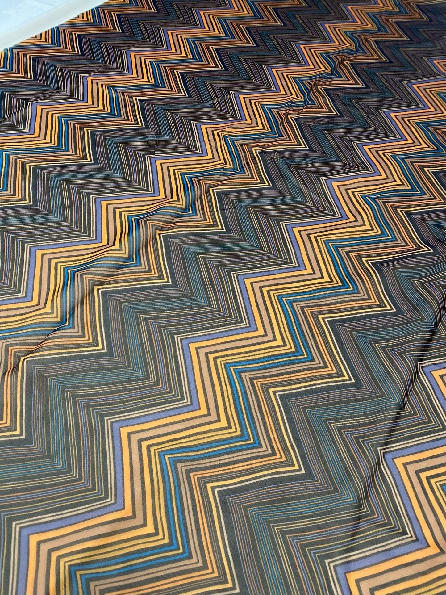 Multicolor Chevron Zigzag Pattern Fabric By Metre