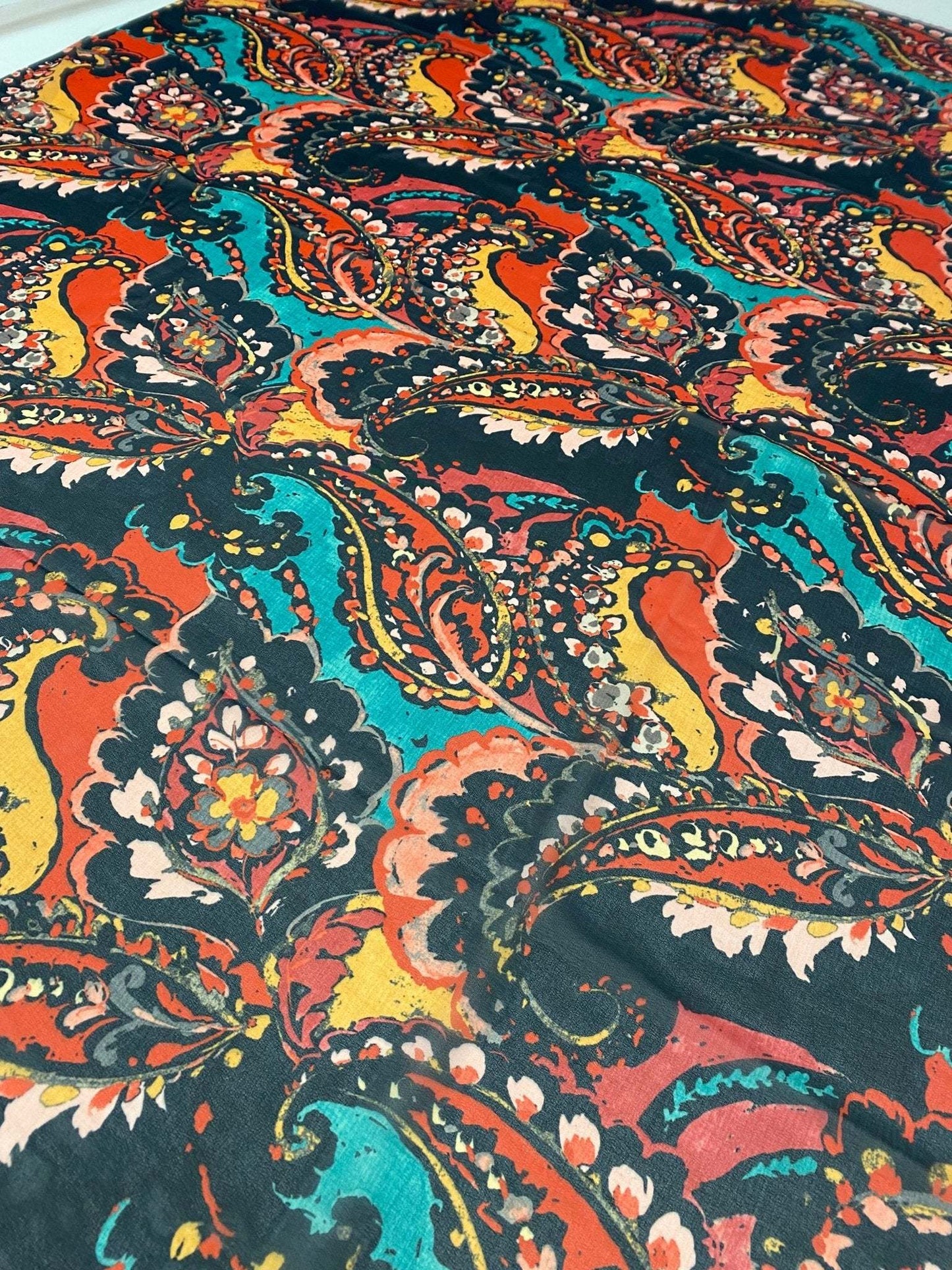 Multicolor Paisley Fabric Sold by Metre