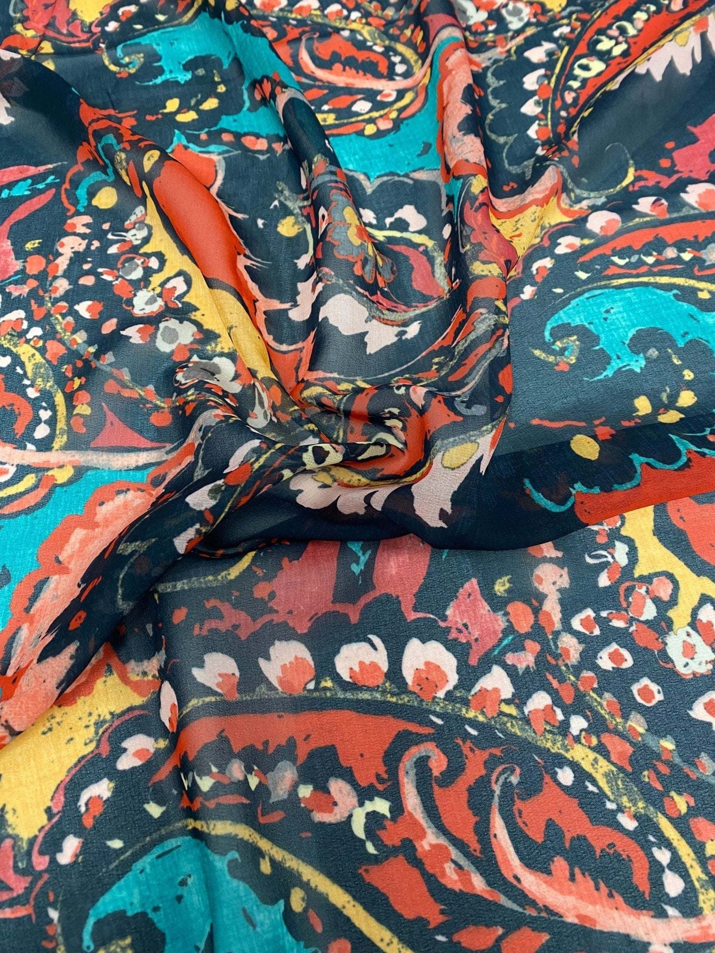 Multicolor Paisley Fabric Sold by Metre