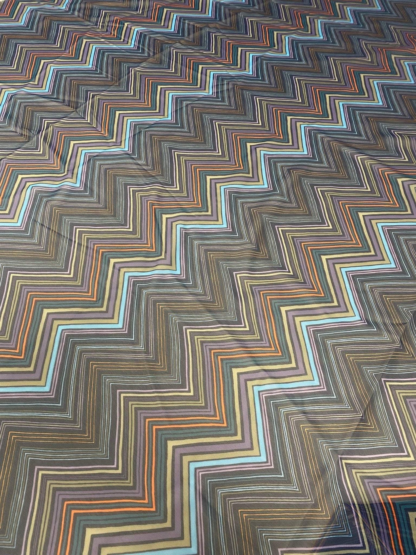 Multicolor Zigzag Patterned Fabric Sold by Metre