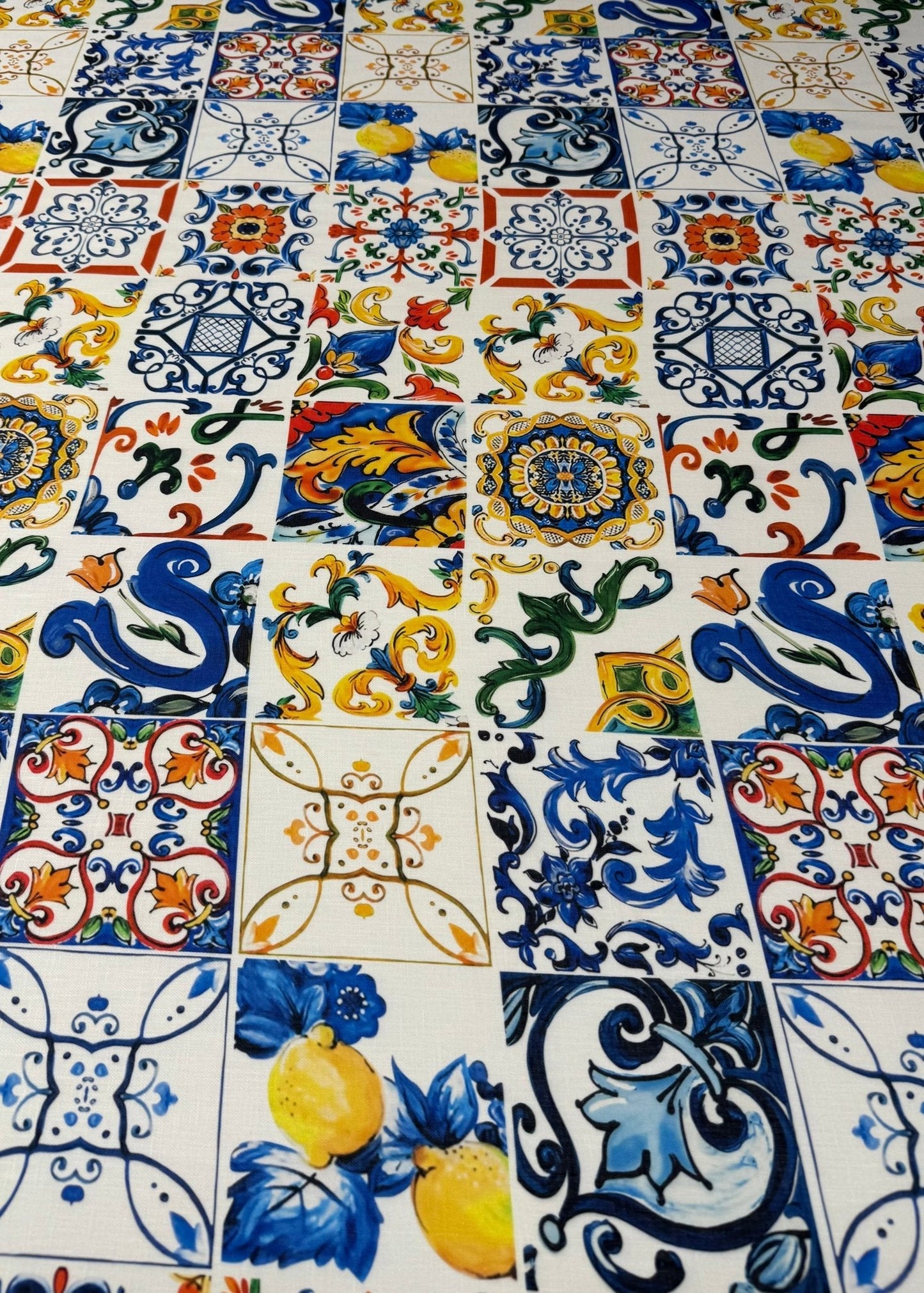 Majolica Pattern Fabric By Metre