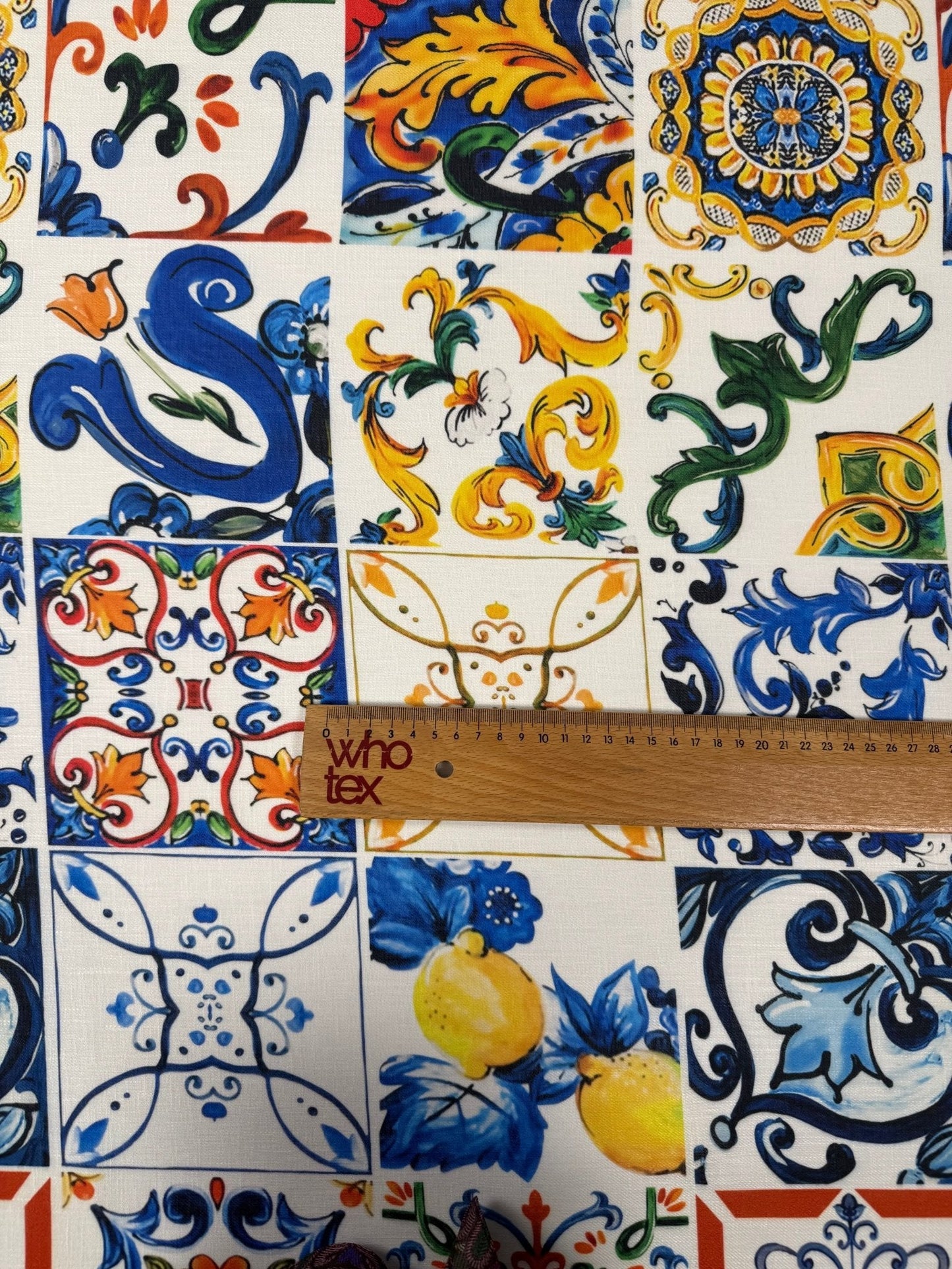 Majolica Pattern Fabric By Metre