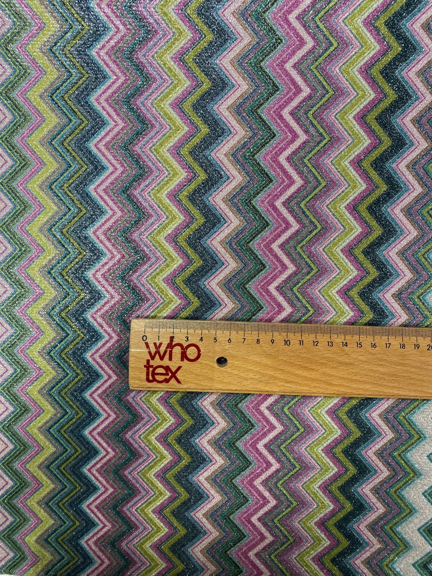 Multicolour Chevron Lurex Fabric with Metallic Shine