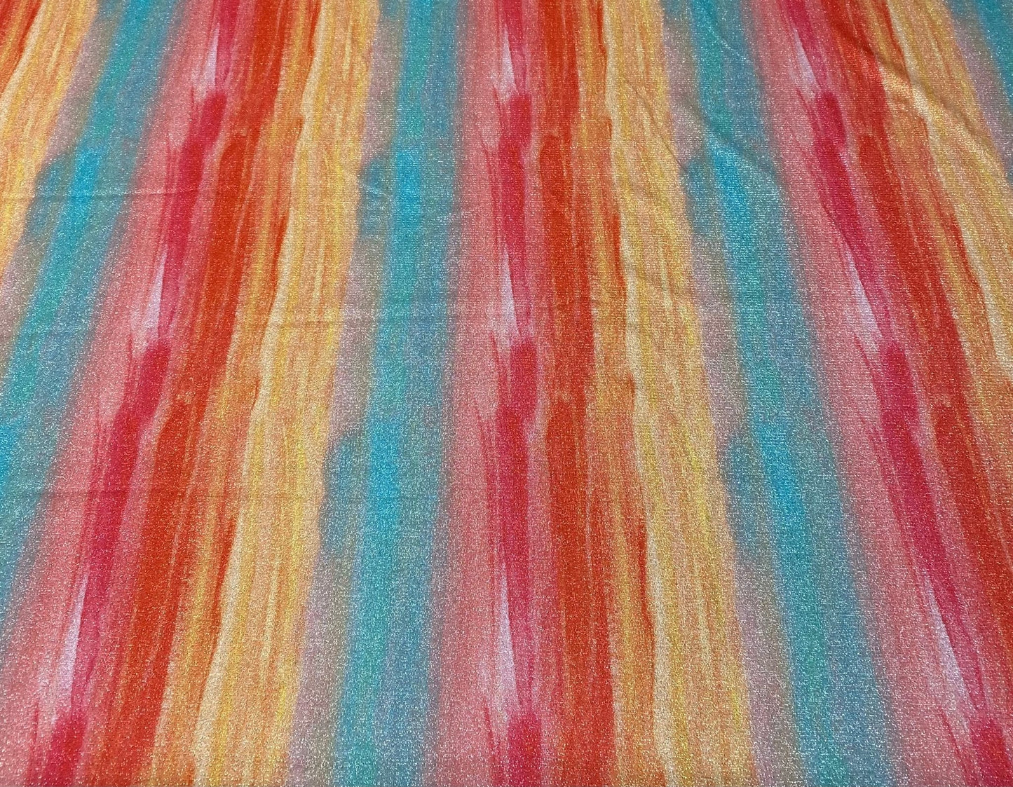 Multicolour Watercolour Lurex Fabric by the Metre