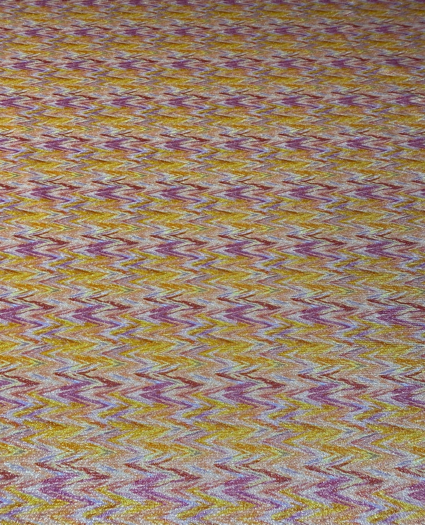 Multicolour Zigzag Lurex Shimmer Fabric by the Metre