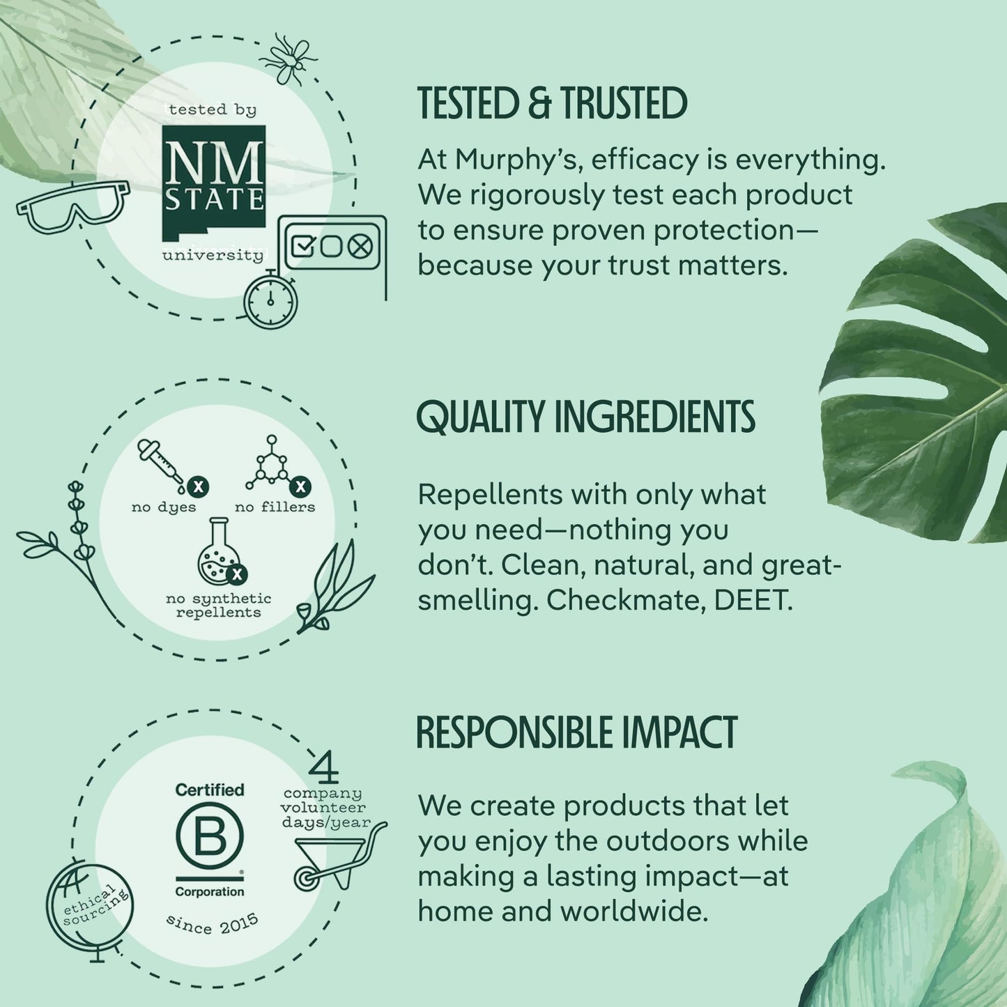 Murphy's Naturals Mosquito & Tick Repellent Spray — Lemon Eucalyptus, DEET-Free, 2oz Pump (3-Pack)