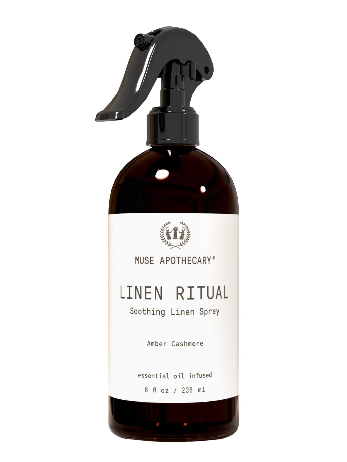 Muse Apothecary Linen Ritual Linen Mist – Aromatherapy Essential Oils, 8 oz Amber Cashmere