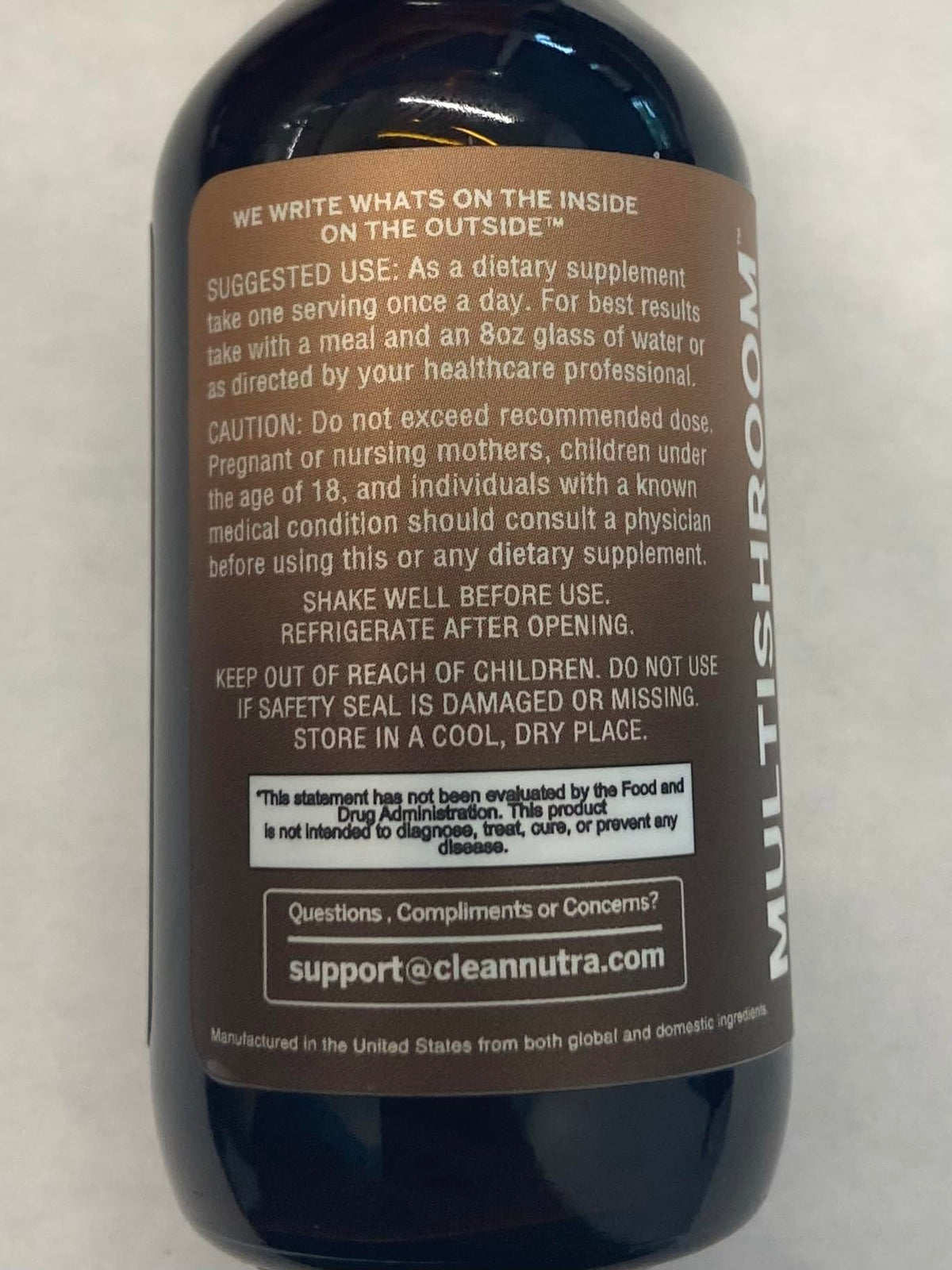 Clean Nutra Mushroom Liquid Drops | Lions Mane, Cordyceps, Reishi & Turkey Tail