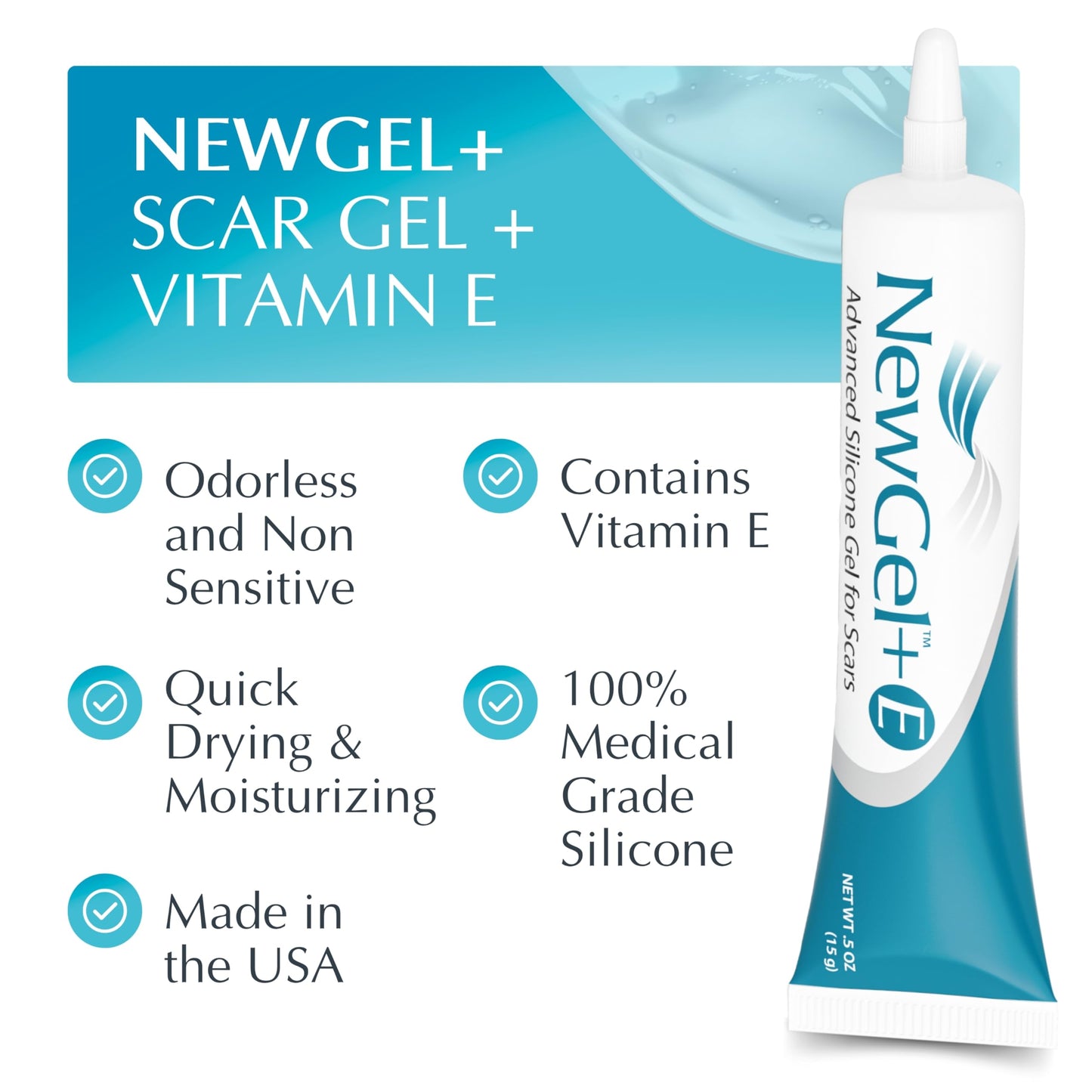 NewGel Plus Scar Gel by MyNewGel – Advanced Silicone Scar Treatment with Vitamin E (30 g)