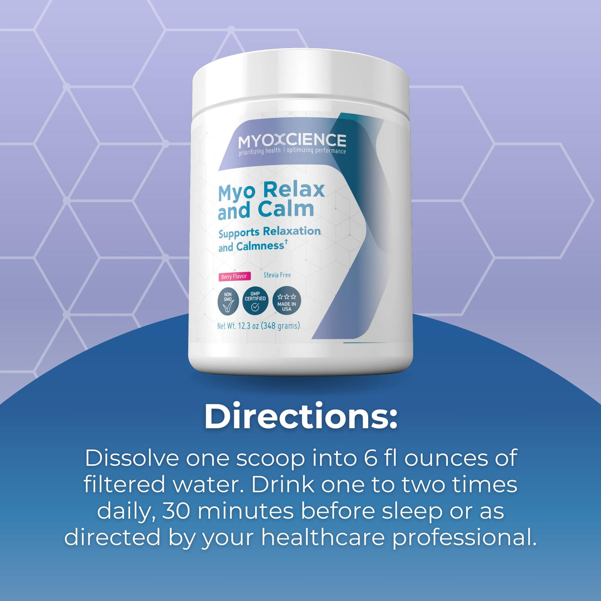 MYOXCIENCE Myo Relax & Calm | Sleep & Mood Support with Myo-Inositol, L-Theanine, Taurine, Magnesium & GABA | Berry Flavor | 60 Servings