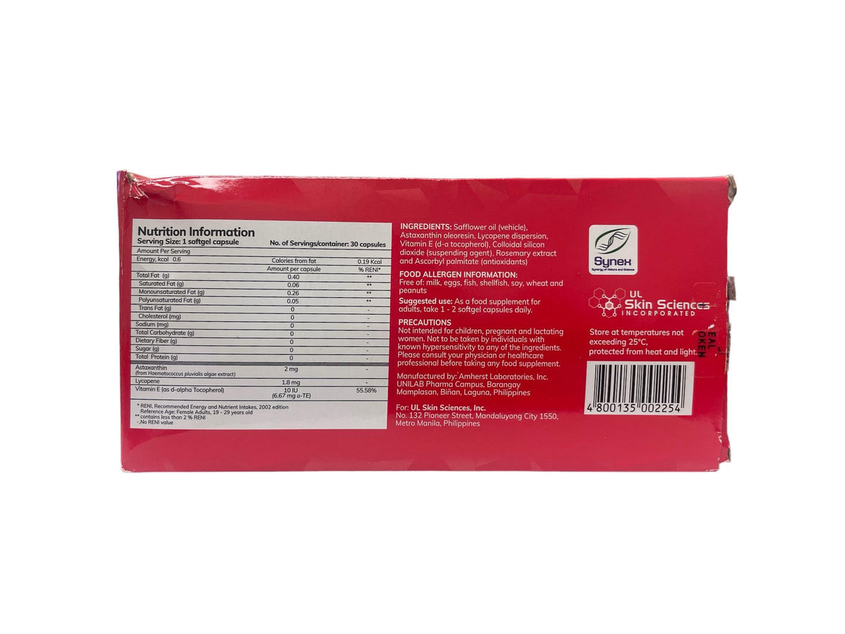 Generic Myra Utimate Capsules: Astaxanthin, Lycopene and Vitamin E - 30 Softgel Capsules