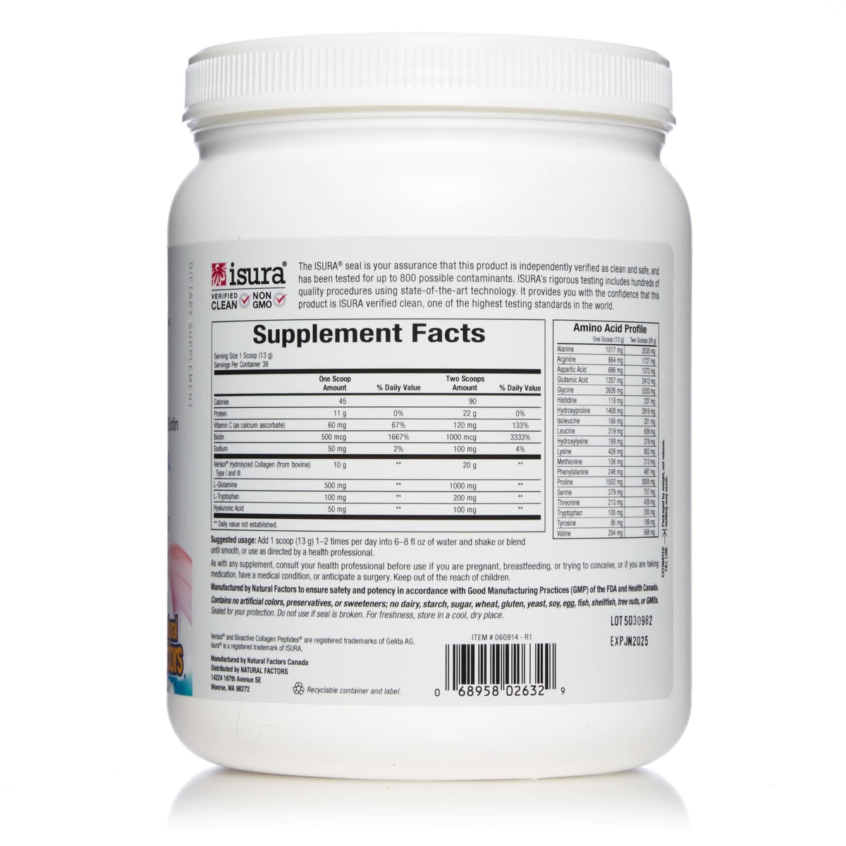 Natural Factors Total Body Collagen – Hair & Skin Support (500 g)