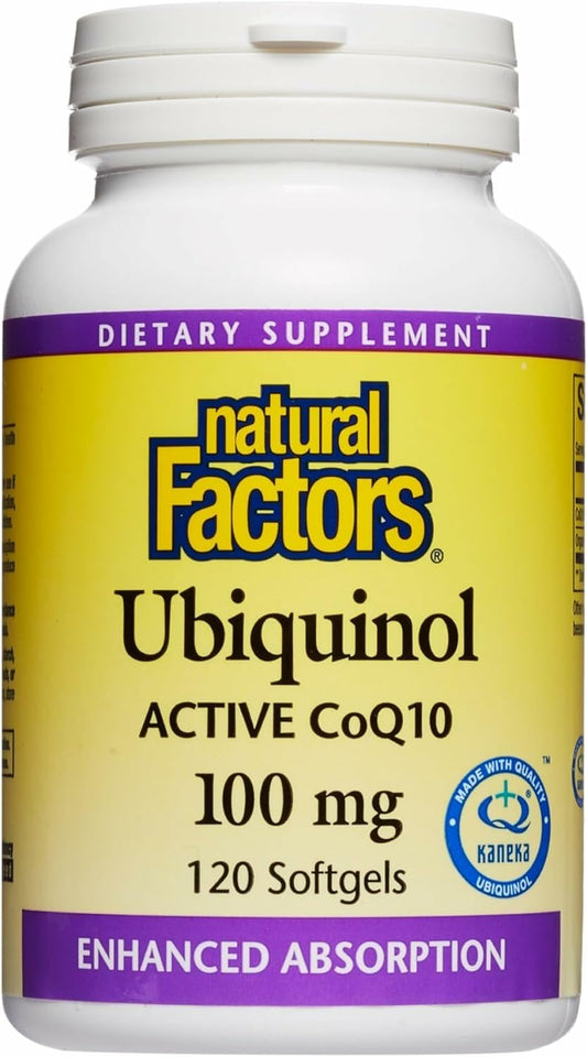 Natural Factors Ubiquinol 100 mg – Superior Absorption CoQ10 for Heart Health & Energy | 120 Softgels