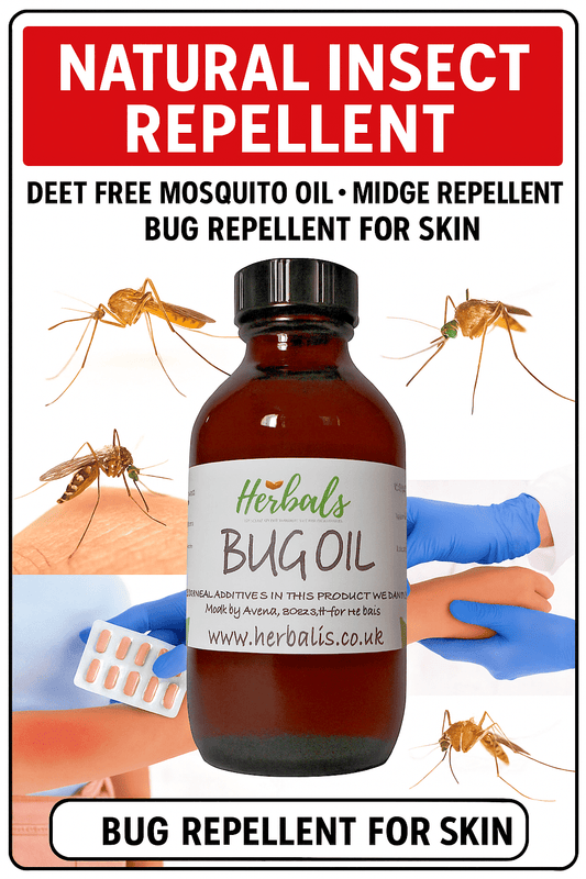 Natural Insect Repellent Bug Oil 100–500ml DEET Free Mosquito Midge Massage Rub