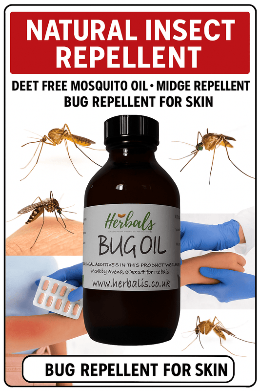 Natural Insect Repellent Bug Oil 100–500ml DEET Free Mosquito Midge Massage Rub Oil